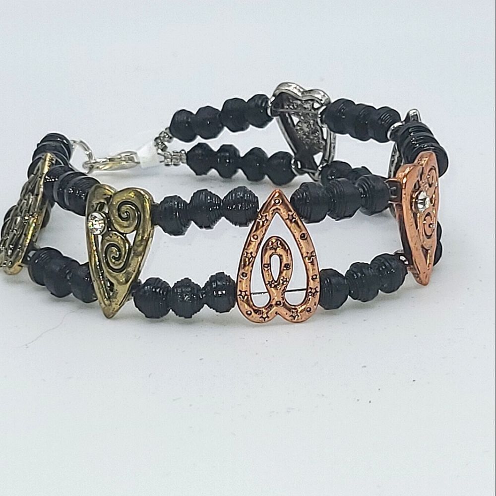 Hand crafted paper bead bracelet